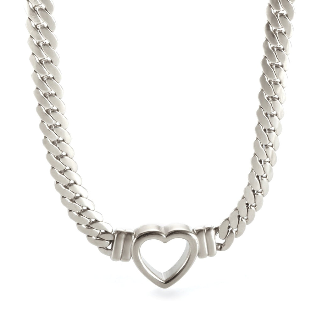 Heart Minimalist Necklace — Silver