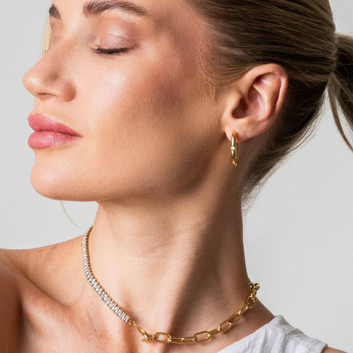 Riviera Baguete Necklace — 18k Gold