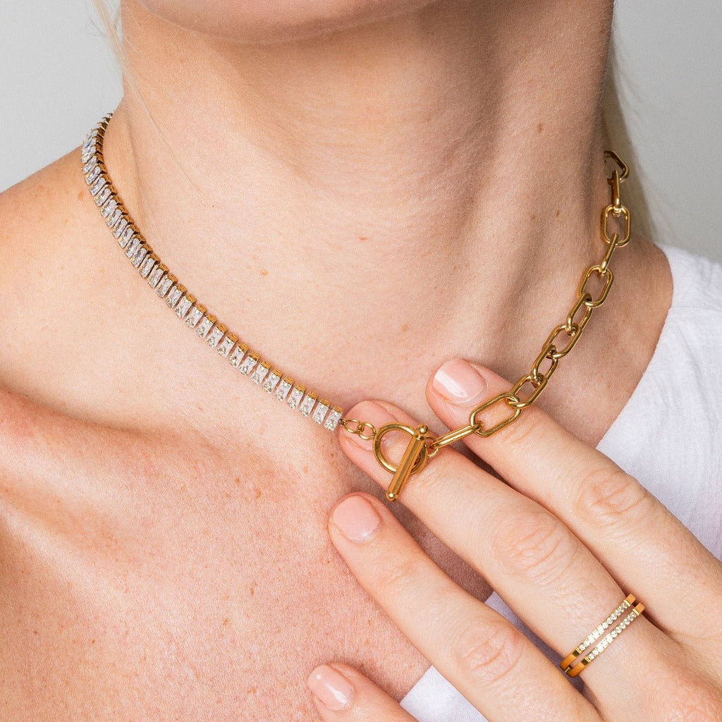 Riviera Baguete Necklace — 18k Gold