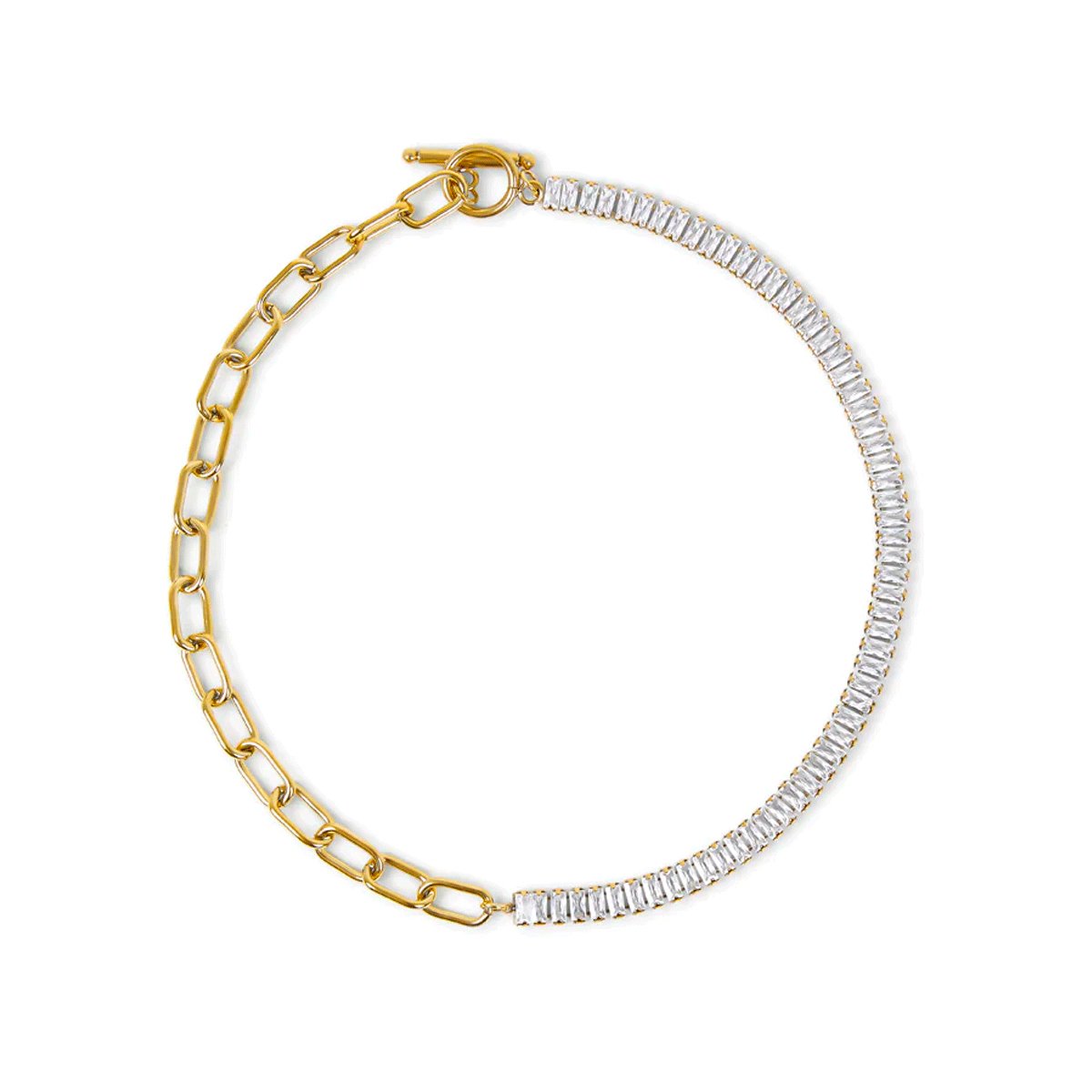 Riviera Baguete Necklace — 18k Gold