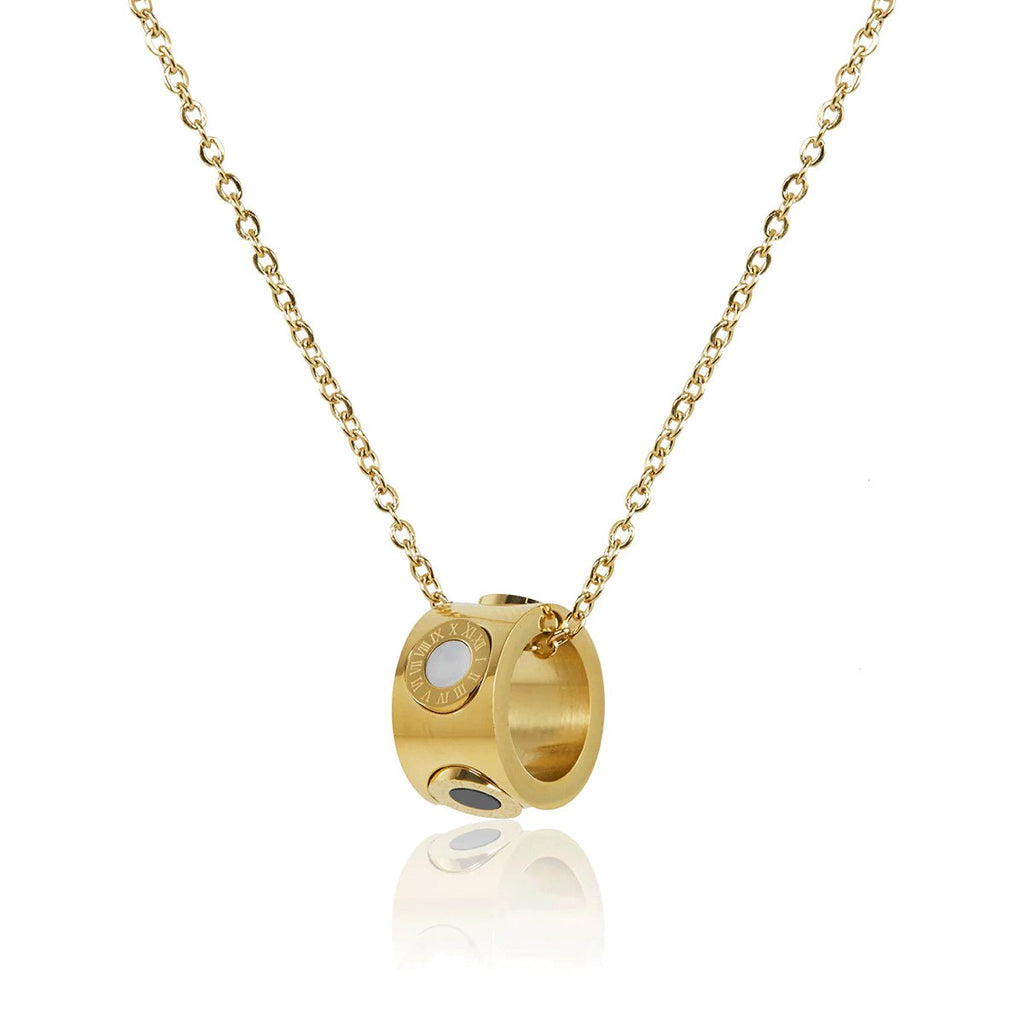 Spinner Numeral Roman Necklace — 18k Gold