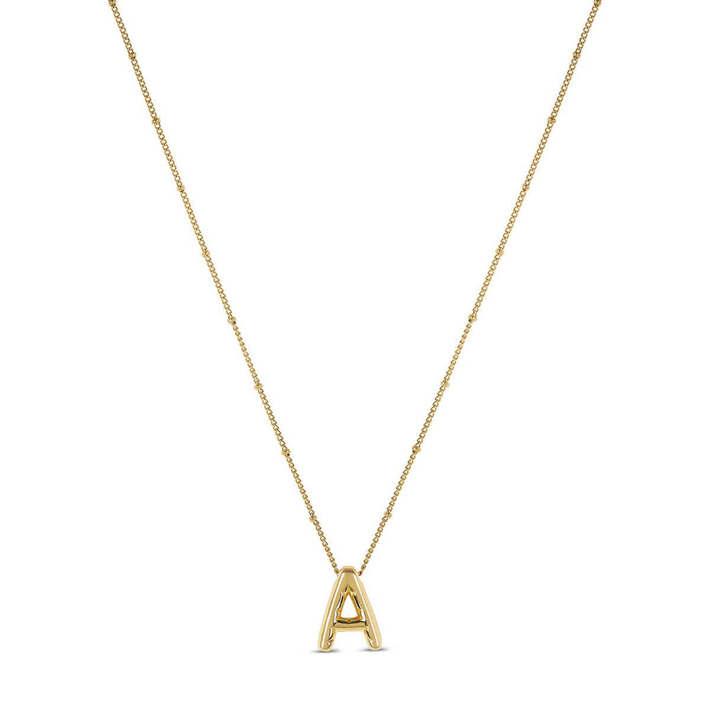 Initial Letter Bold Necklace — 18k Gold