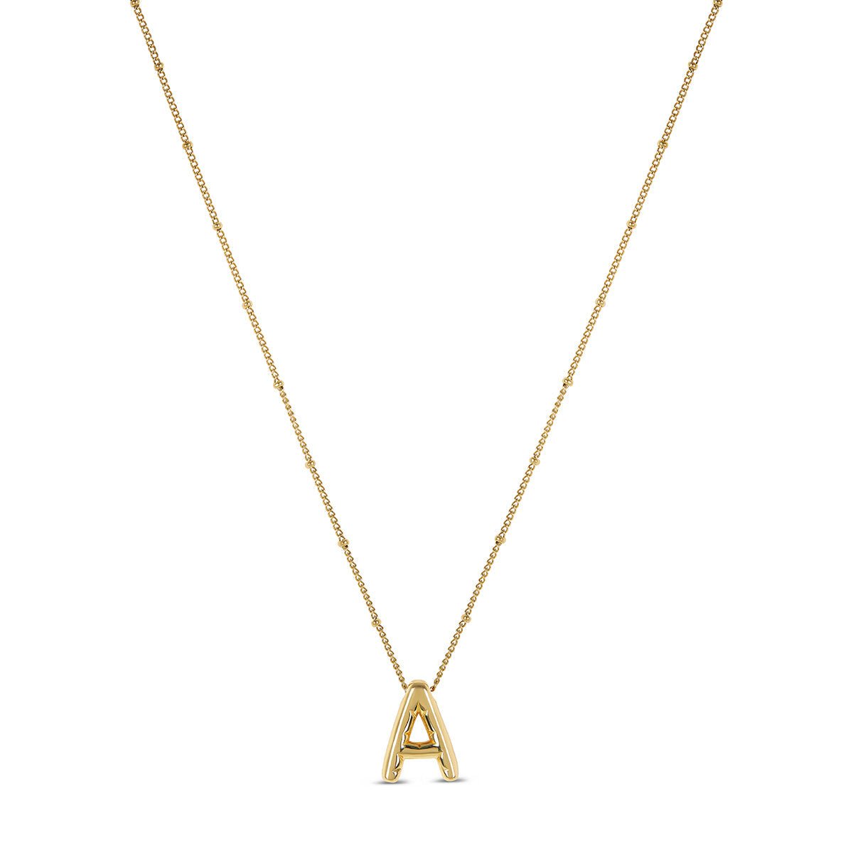 Initial Letter Bold Necklace — 18k Gold