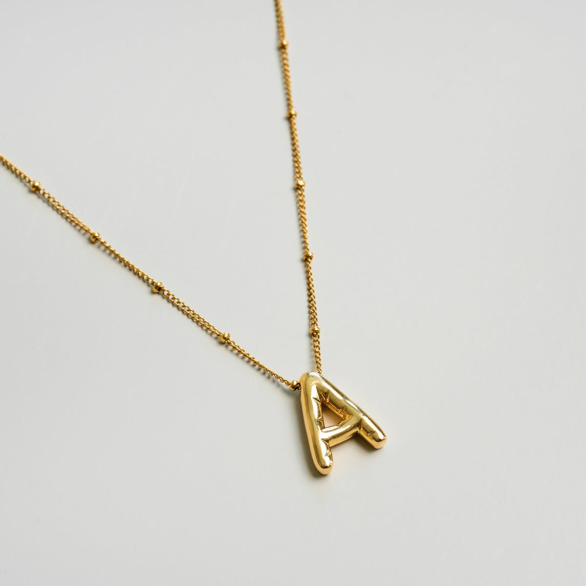 Initial Letter Bold Necklace — 18k Gold