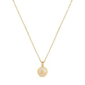 Initial Letter Marble Necklace — 18k Gold