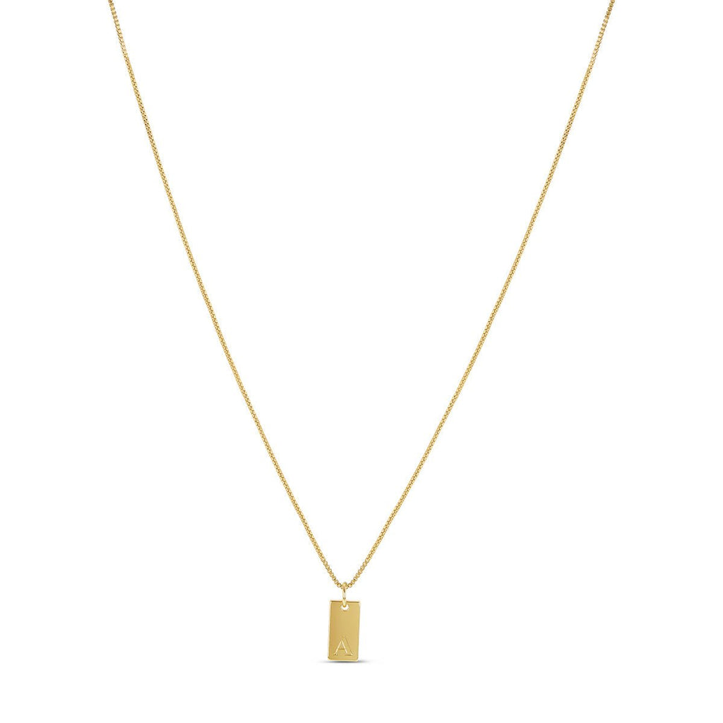 Initial Letter Minimal Necklace — 18k Gold