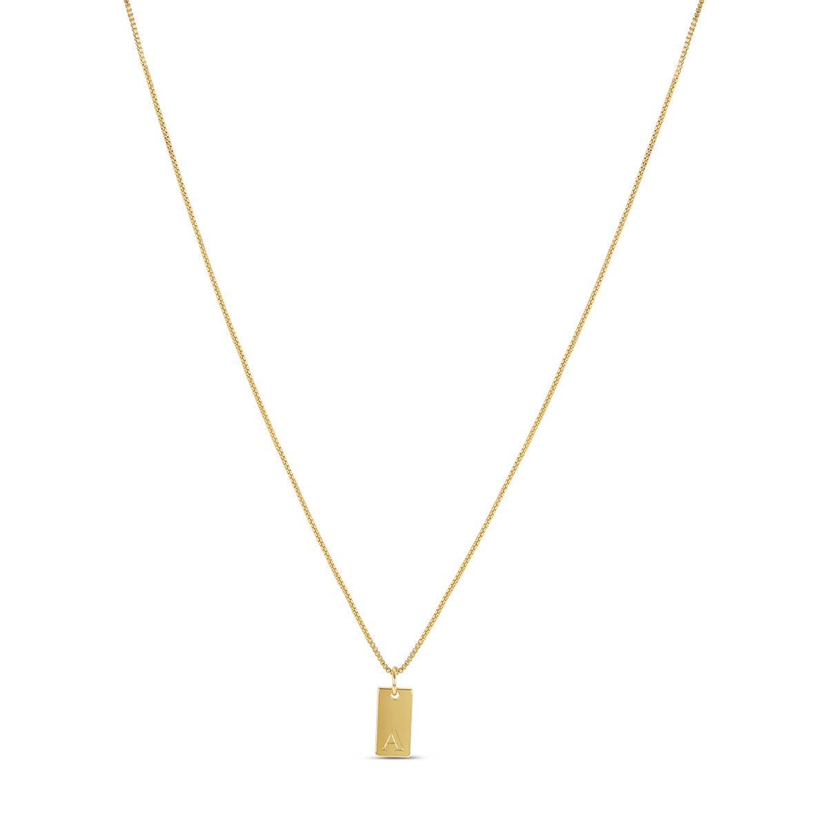 Initial Letter Minimal Necklace — 18k Gold