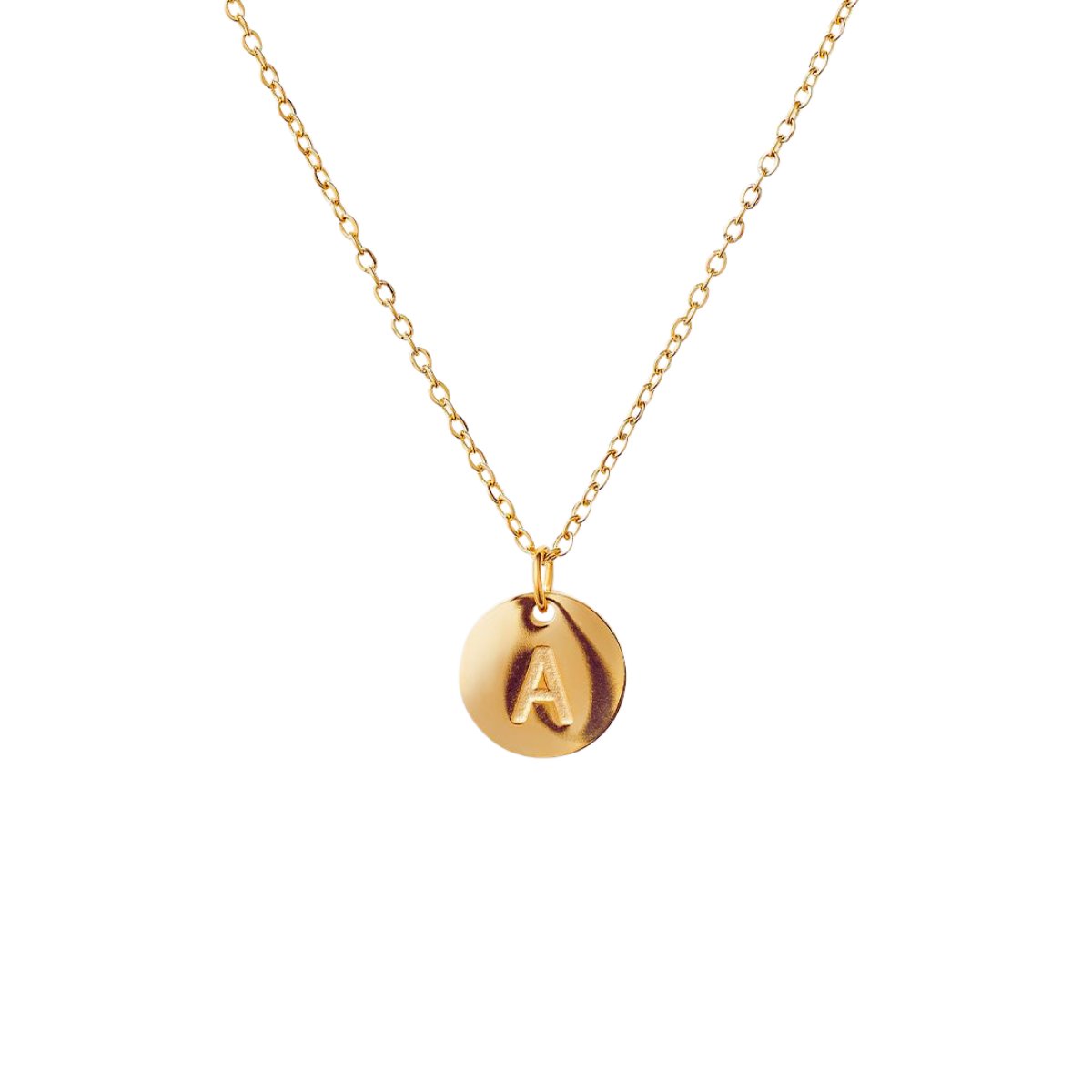 Initial Letter Minimalist Necklace — 18k Gold