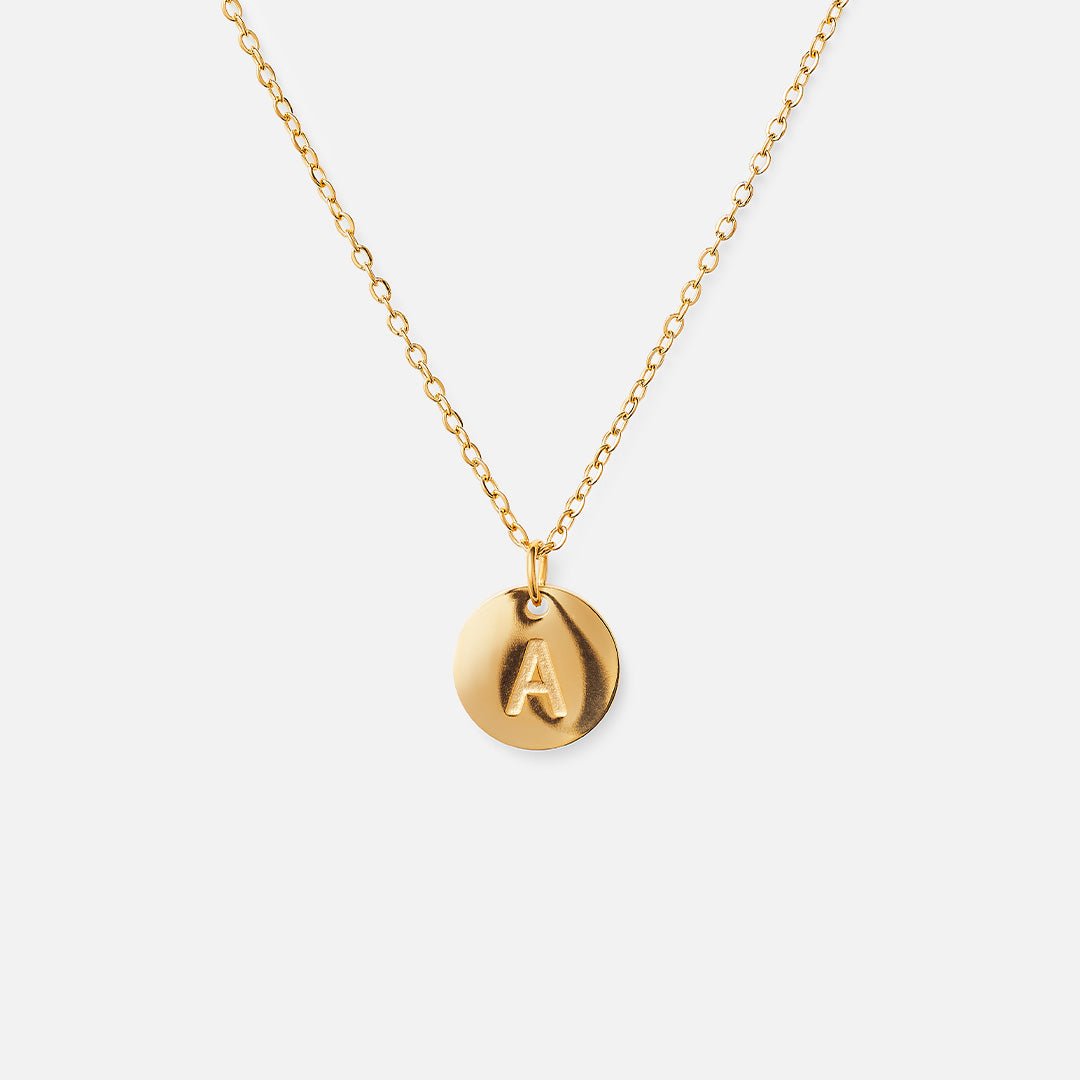 Initial Letter Minimalist Necklace — 18k Gold