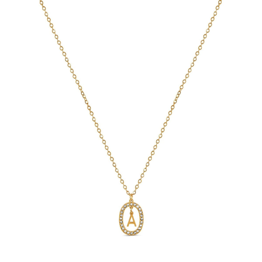 Initial Letter Prism Necklace — 18k Gold