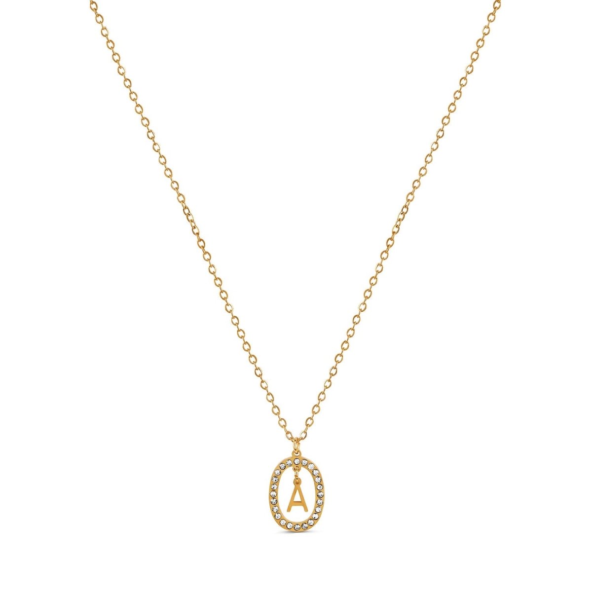 Initial Letter Prism Necklace — 18k Gold