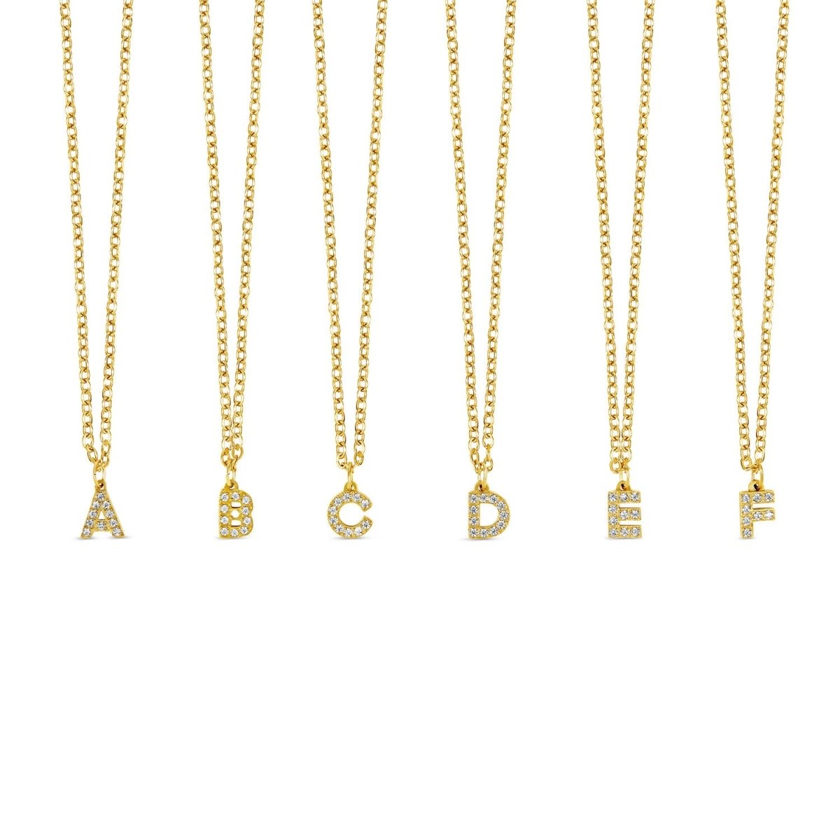 Initial Letter Stone Necklace — 18k Gold