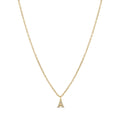 Initial Letter Stone Necklace — 18k Gold