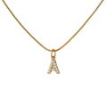 Initial Letter Crystal Necklace — 18k Gold