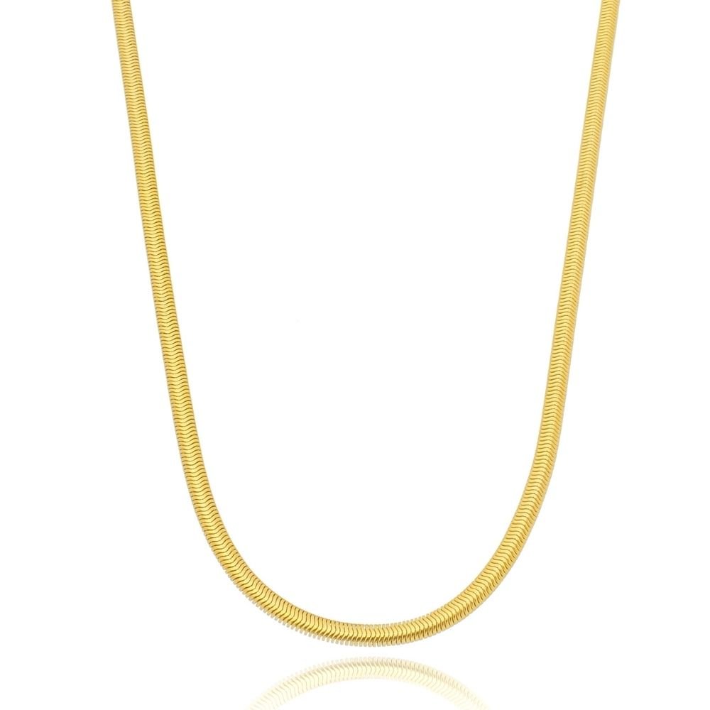 Snake Thin 2mm Necklace — 18k Gold