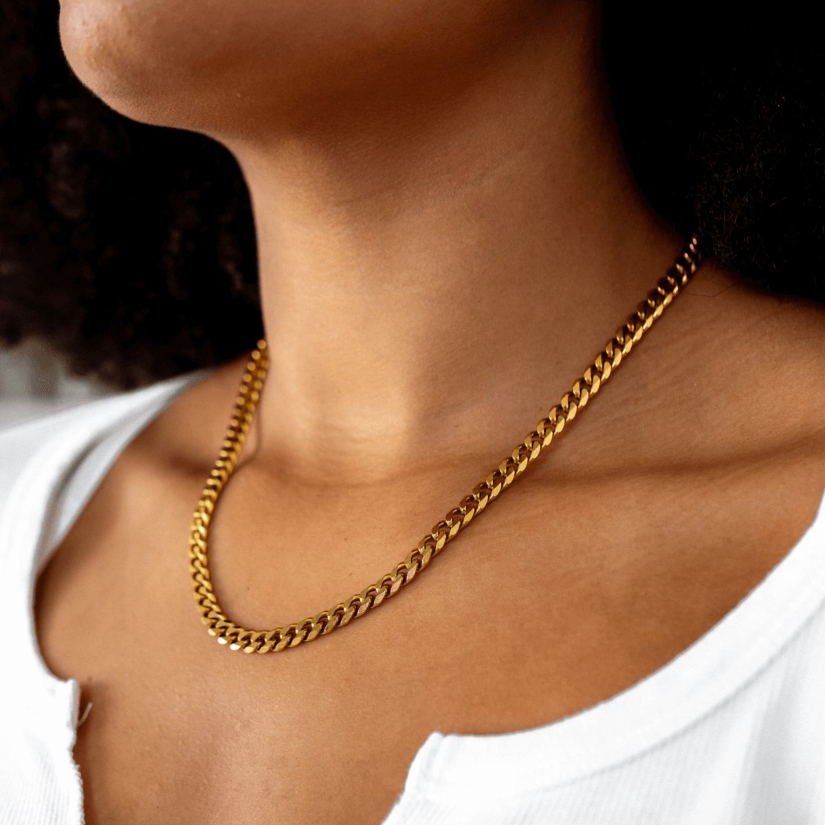 Selenza Chain Cubana Necklace — 18k Gold