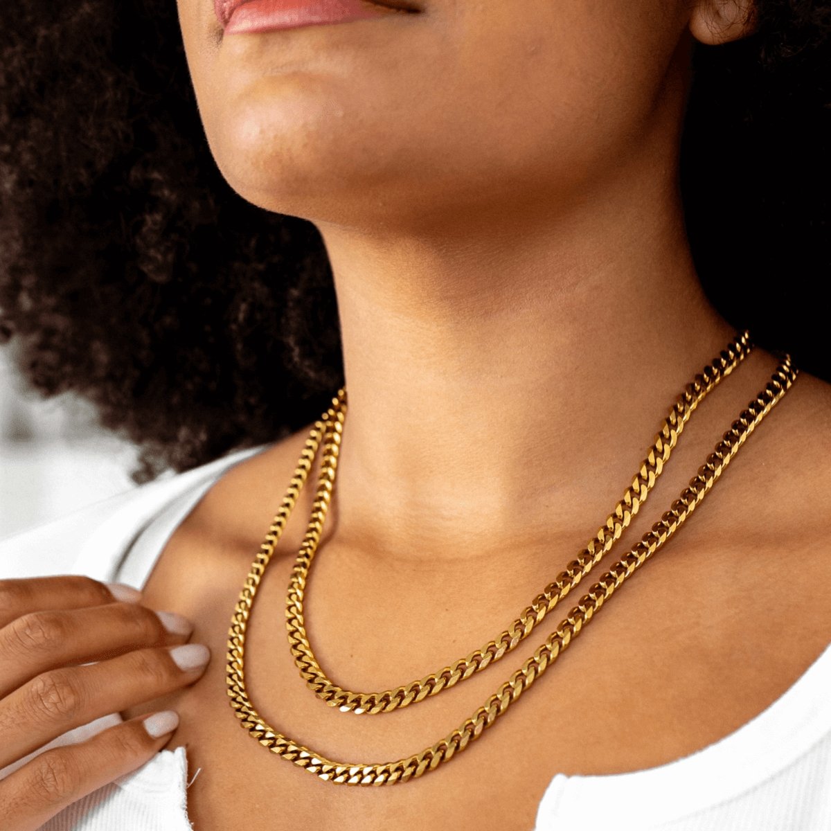Selenza Chain Cubana Necklace — 18k Gold