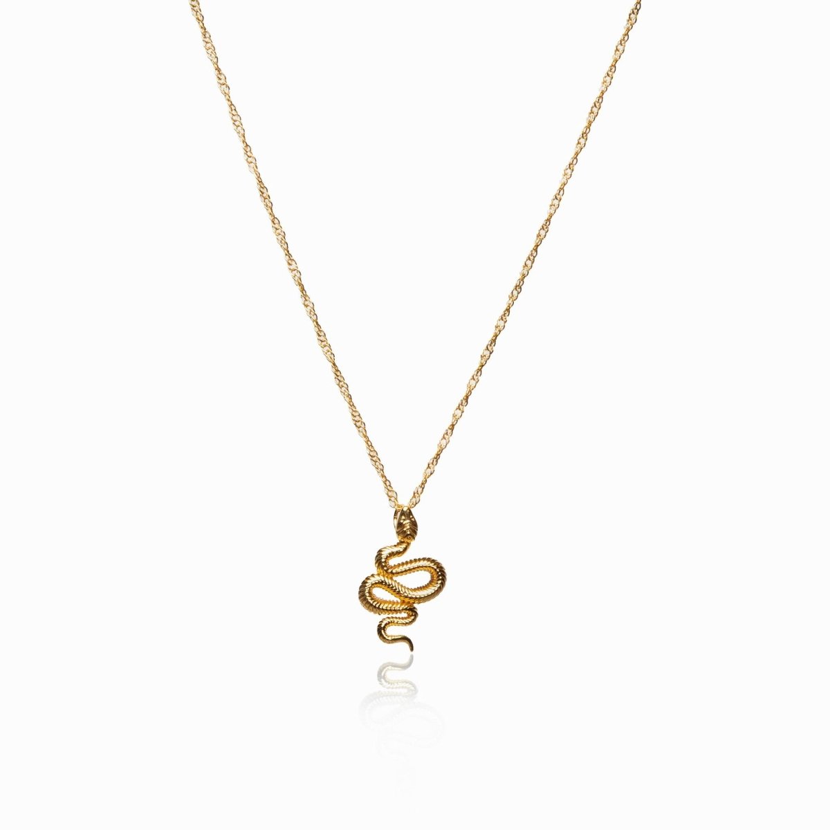 Serpent Pendant Necklace — 18k Gold