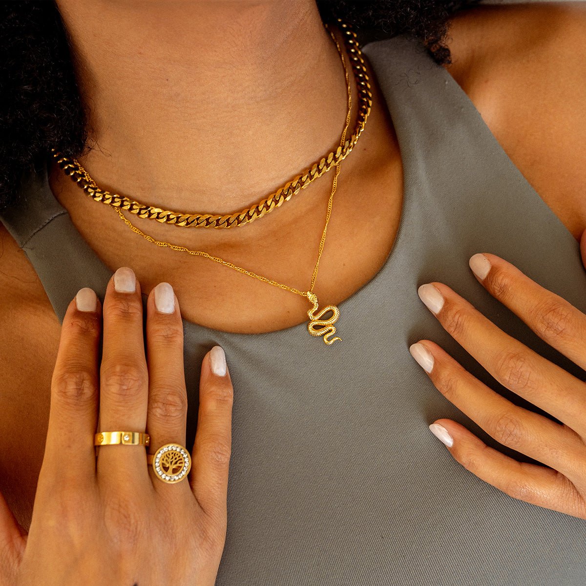 Serpent Pendant Necklace — 18k Gold