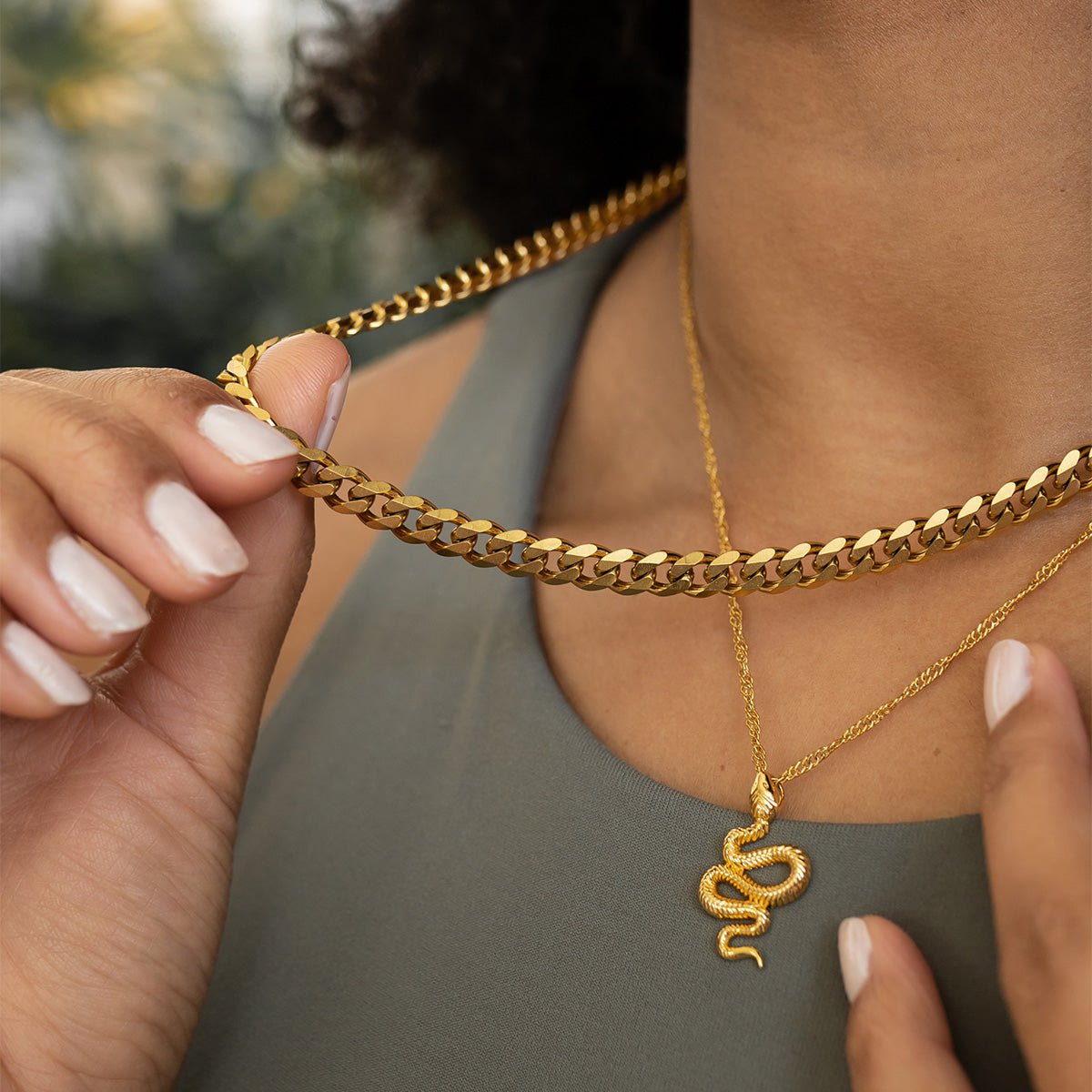 Serpent Pendant Necklace — 18k Gold