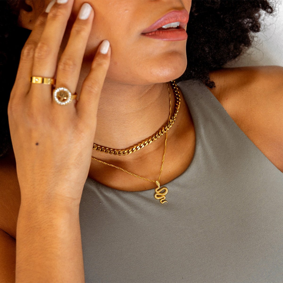 Serpent Pendant Necklace — 18k Gold