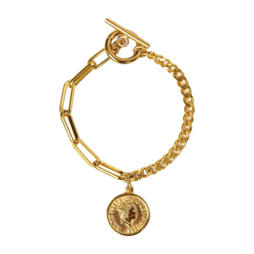 London Cents Bracelet — 18k Gold — white background