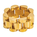 Beauty Wide Link Minimalist Ring — 18k Gold — white background