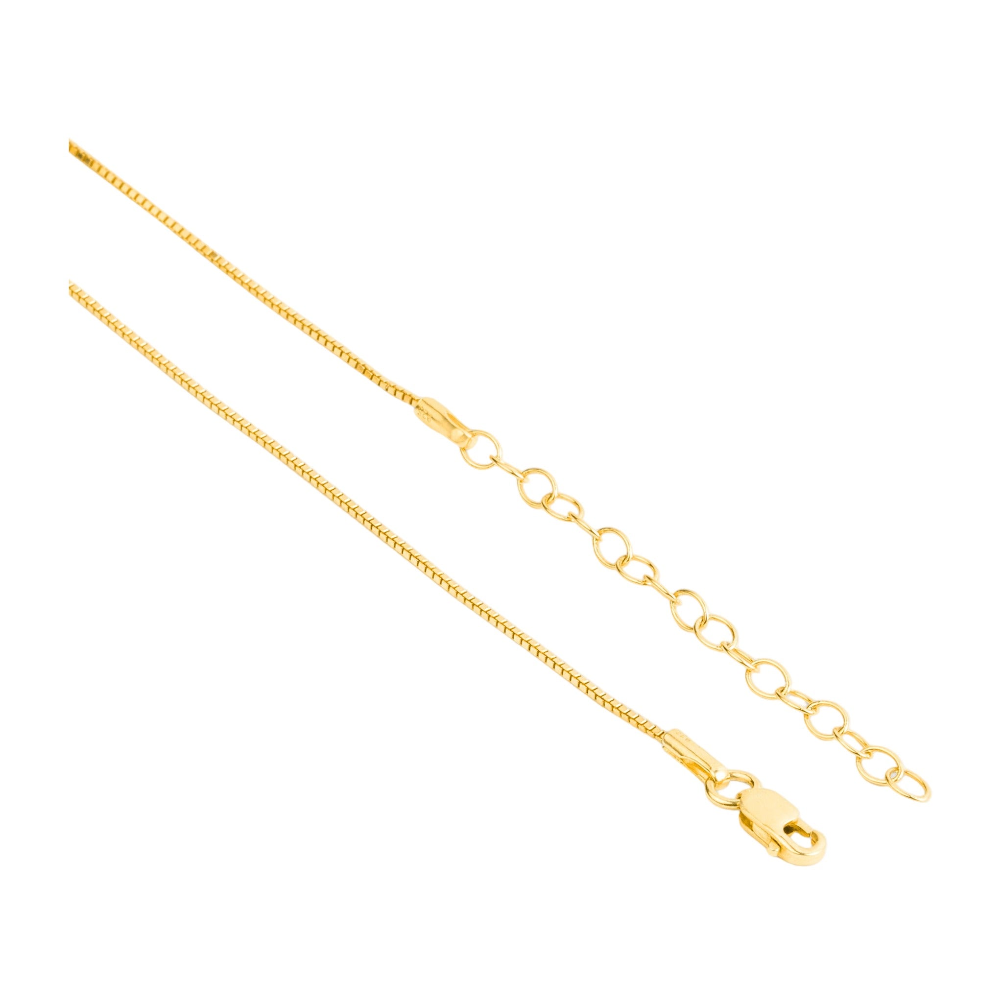 Box Chain Necklace — 18k Gold — white background