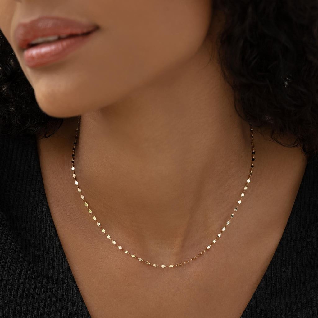 Fleur Petal Chain Necklace — 18k Gold