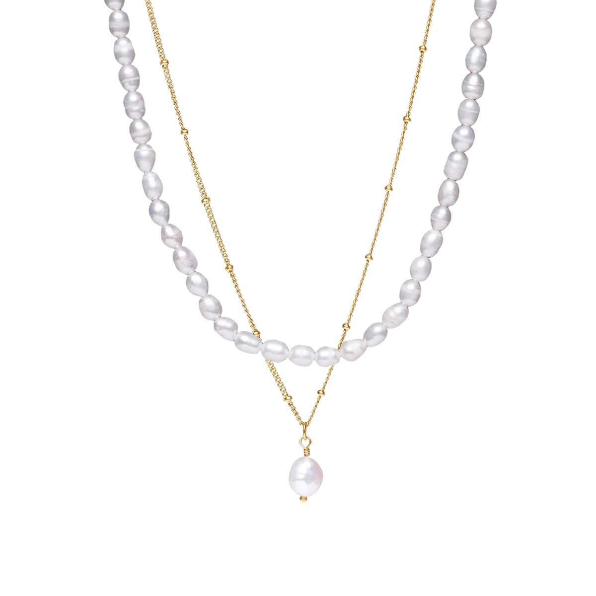 Aloha Necklace Double Mix — 18k Gold