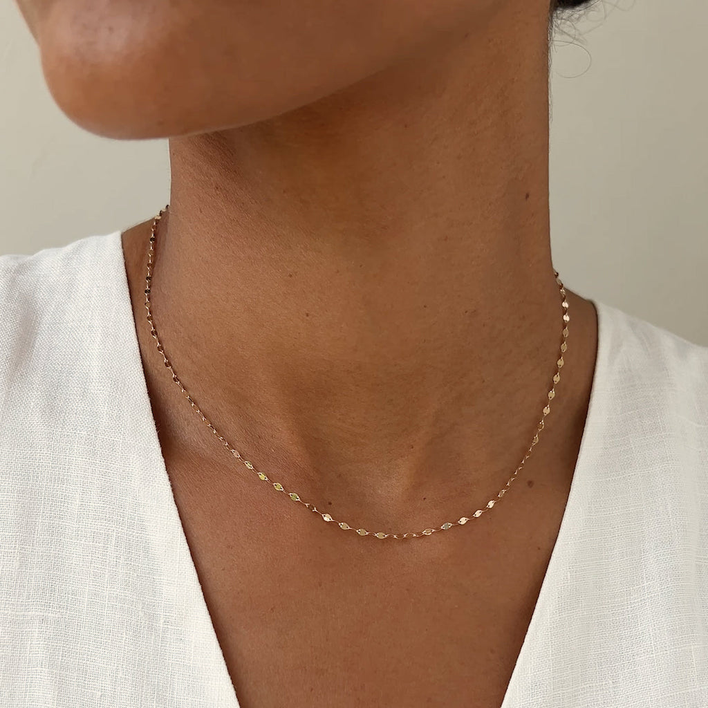 Fleur Petal Chain Necklace — 18k Gold