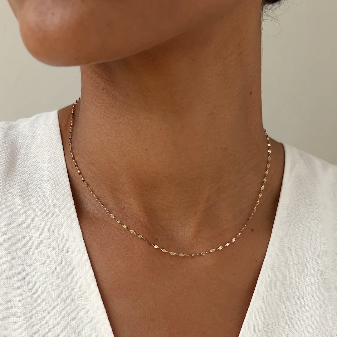 Fleur Petal Chain Necklace — 18k Gold