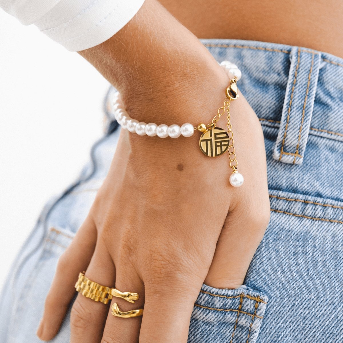 Pearl Charm Bracelet — 18k Gold