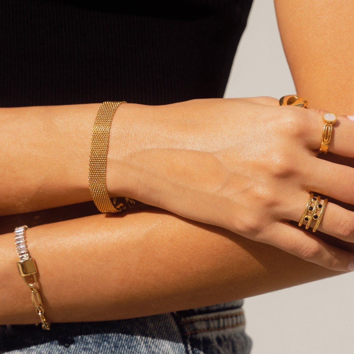 Lock Riviera Baguete Bracelet — 18k Gold