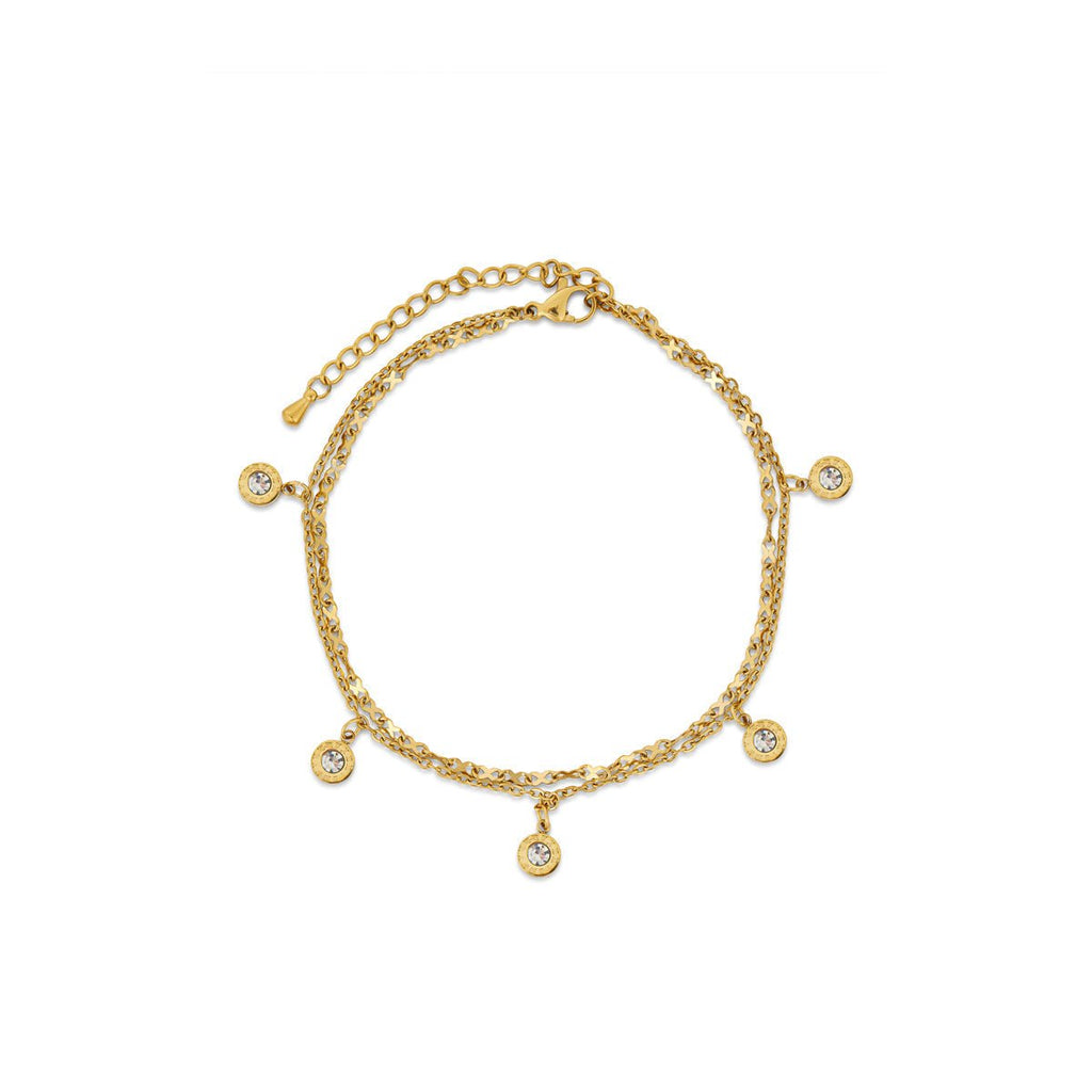 Atlas Crystal Anklet — 18k Gold